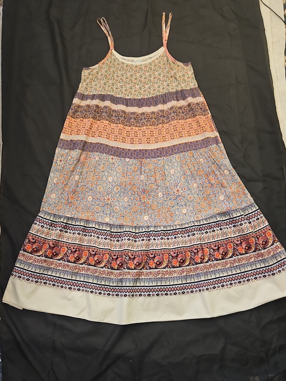 Boho Tiered Midi Dress in Multi-Color